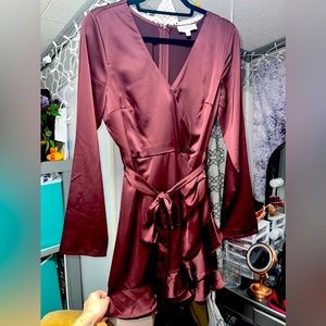 Burgundy Romper Dress